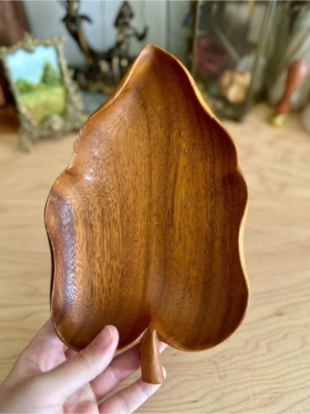 Vintage Monkeypod teak wood tray